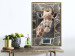 Wall Poster Giraffe - animal portrait on a patterned background with a motif of golden leaves 116438 additionalThumb 7