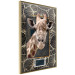 Wall Poster Giraffe - animal portrait on a patterned background with a motif of golden leaves 116438 additionalThumb 14