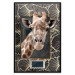 Wall Poster Giraffe - animal portrait on a patterned background with a motif of golden leaves 116438 additionalThumb 24