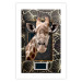 Wall Poster Giraffe - animal portrait on a patterned background with a motif of golden leaves 116438 additionalThumb 25