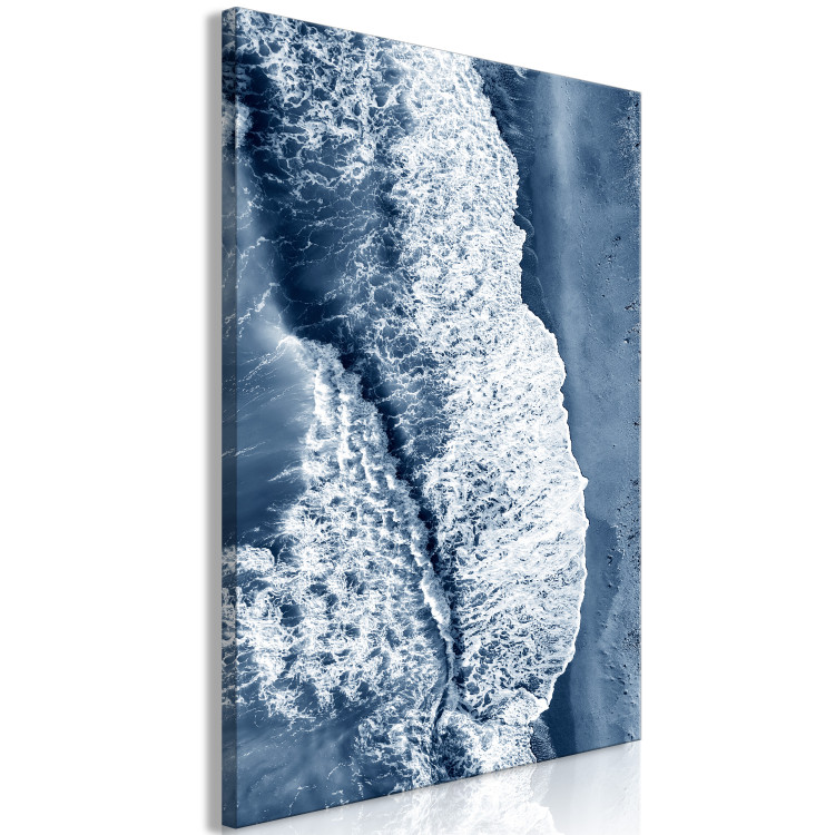 Canvas Sea power - aerial view of Scandinavian waves next to a sandy beach 117238 additionalImage 2