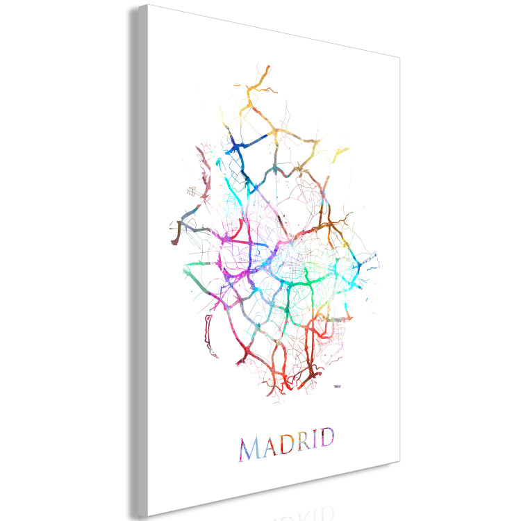 Canvas Madrid - the rainbow map of the Spanish city from a bird's eye view 117838 additionalImage 2