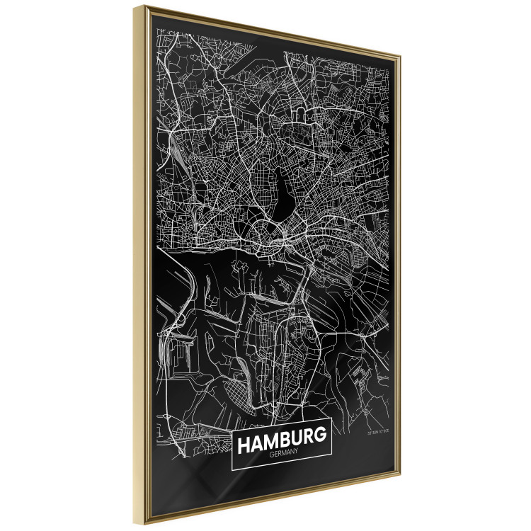 Wall Poster Map of Hamburg - black and white composition with a map of the German city 118138 additionalImage 14