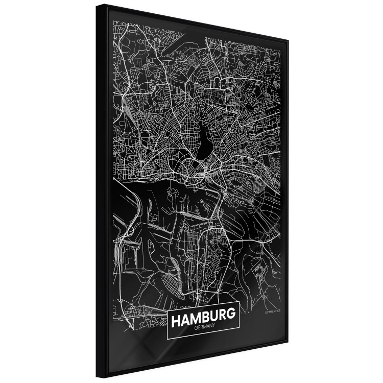 Wall Poster Map of Hamburg - black and white composition with a map of the German city 118138 additionalImage 12