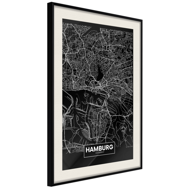 Wall Poster Map of Hamburg - black and white composition with a map of the German city 118138 additionalImage 3