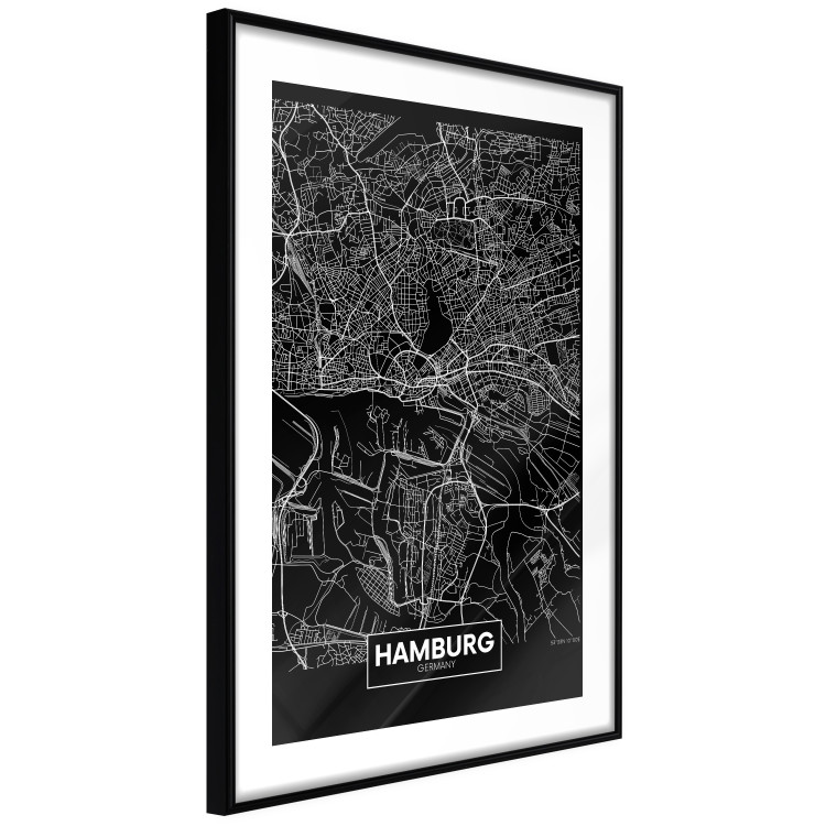Wall Poster Map of Hamburg - black and white composition with a map of the German city 118138 additionalImage 11