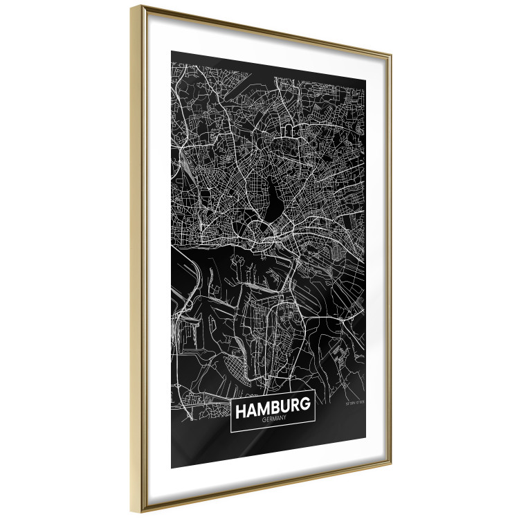 Wall Poster Map of Hamburg - black and white composition with a map of the German city 118138 additionalImage 6