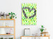 Canvas Print Asymmetric heart - watercolor outline on a green, patterned background 118238 additionalThumb 3