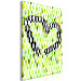 Canvas Print Asymmetric heart - watercolor outline on a green, patterned background 118238 additionalThumb 2