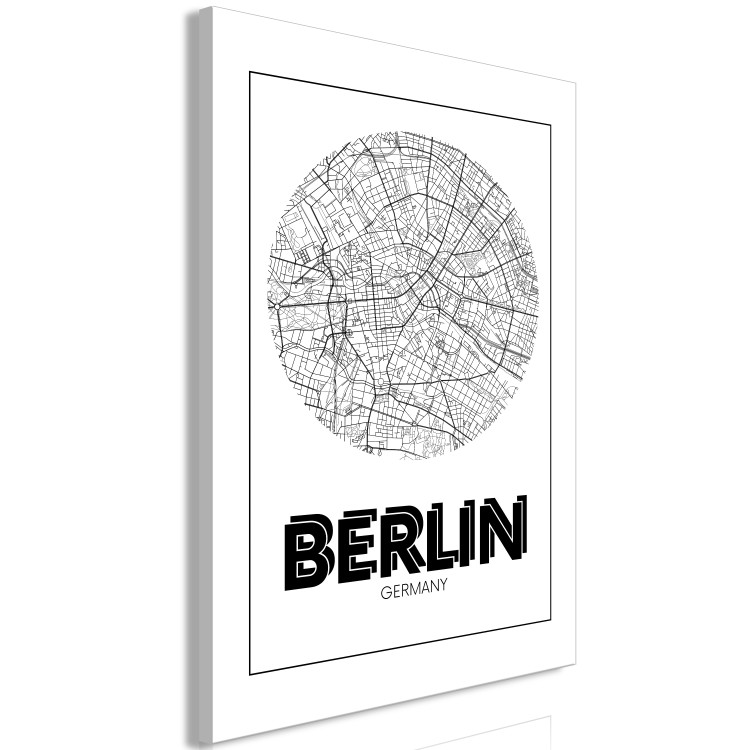 Canvas Berlin - black and white minimalistic map of the German capital 118438 additionalImage 2