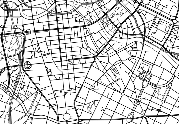 Canvas Berlin - black and white minimalistic map of the German capital 118438 additionalImage 5