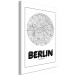 Canvas Berlin - black and white minimalistic map of the German capital 118438 additionalThumb 2