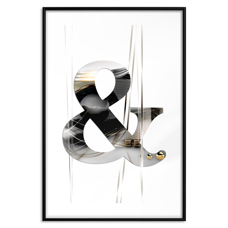 Wall Poster Modern & - unique typographic abstraction in silver against a white background 118938 additionalImage 17