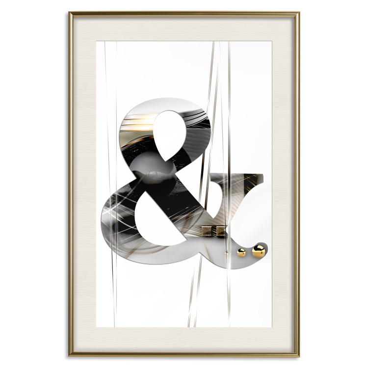 Wall Poster Modern & - unique typographic abstraction in silver against a white background 118938 additionalImage 19