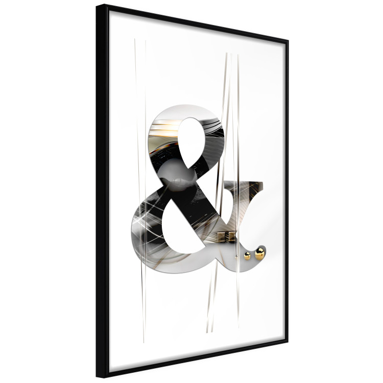 Wall Poster Modern & - unique typographic abstraction in silver against a white background 118938 additionalImage 12