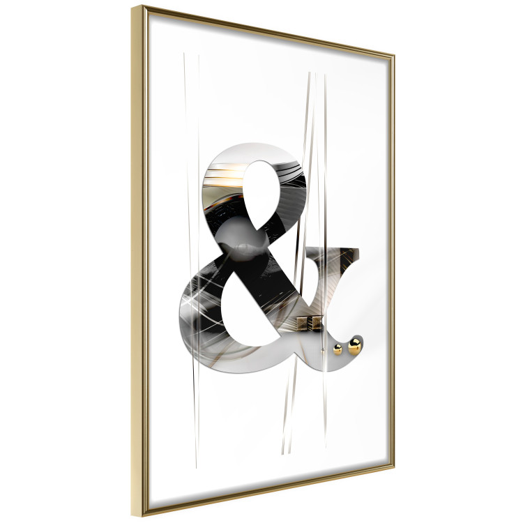 Wall Poster Modern & - unique typographic abstraction in silver against a white background 118938 additionalImage 7