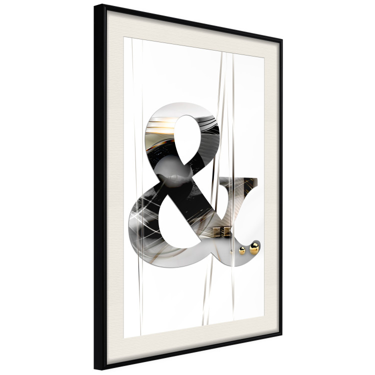 Wall Poster Modern & - unique typographic abstraction in silver against a white background 118938 additionalImage 3