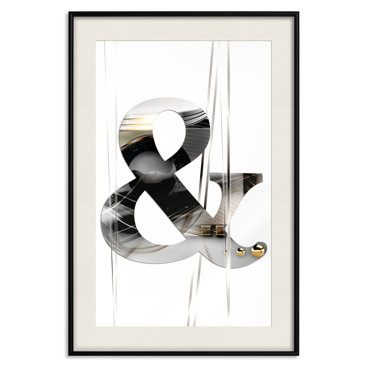 Wall Poster Modern & - unique typographic abstraction in silver against a white background 118938 additionalImage 18