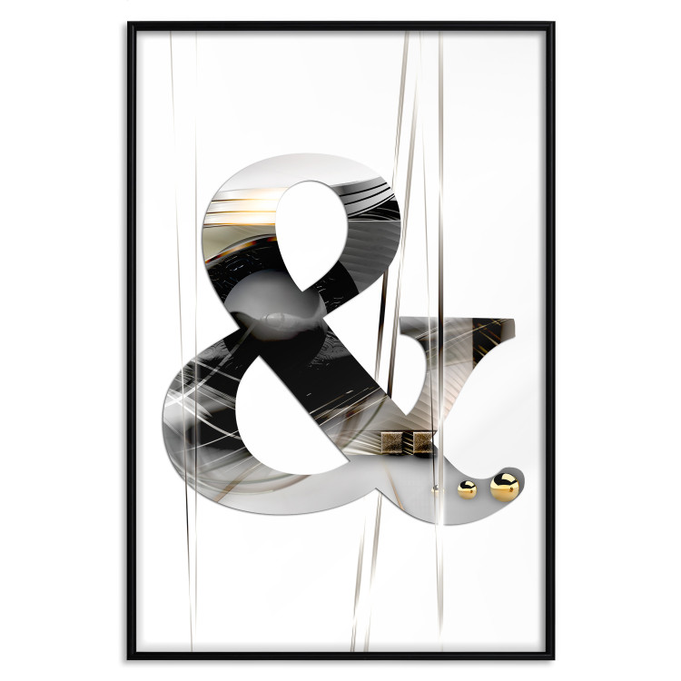 Wall Poster Modern & - unique typographic abstraction in silver against a white background 118938 additionalImage 24