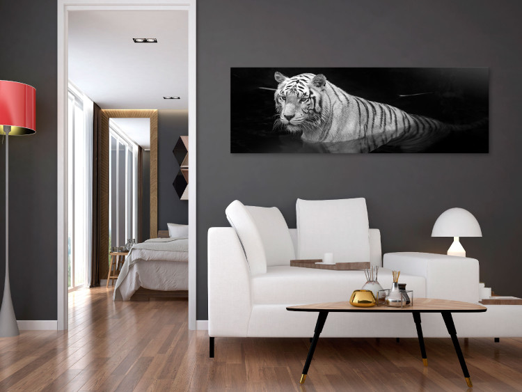 Canvas Shining Tiger (1 Part) Black and White Narrow 123338 additionalImage 3