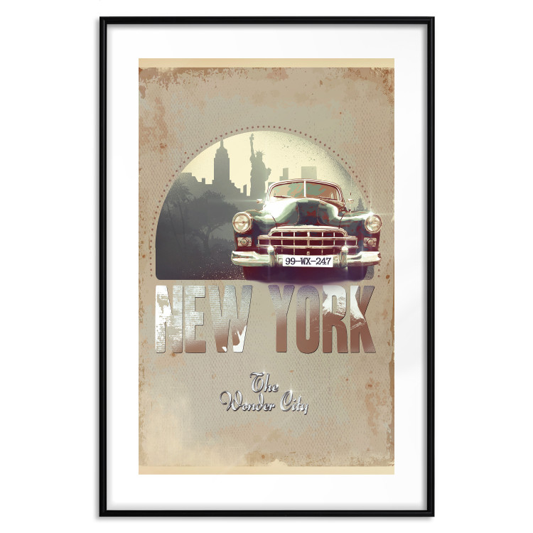 Poster New York - The Wonder City - New York sign and retro-style car 123638 additionalImage 17