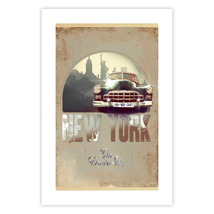 Poster New York - The Wonder City - New York sign and retro-style car 123638 additionalImage 19