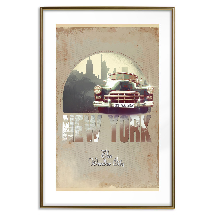 Poster New York - The Wonder City - New York sign and retro-style car 123638 additionalImage 14