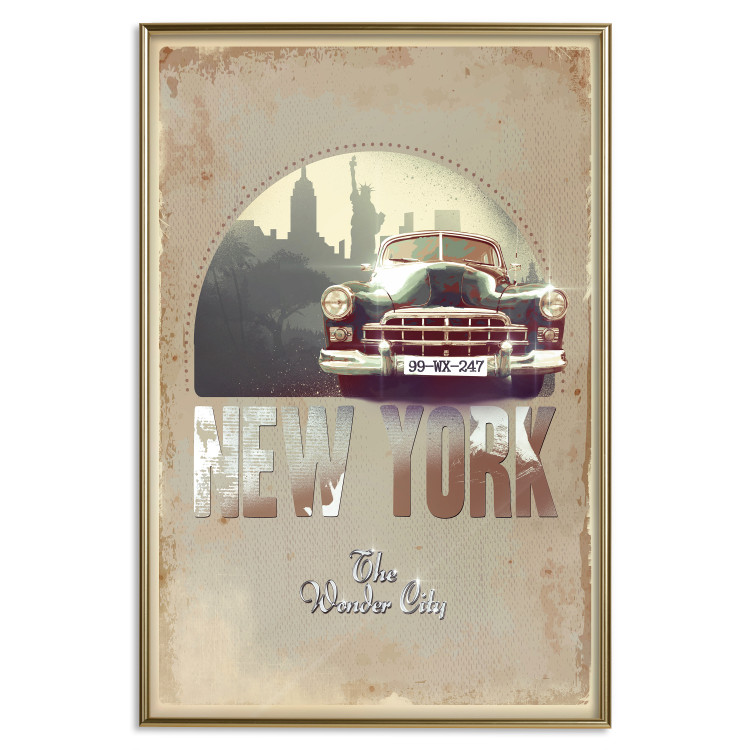 Poster New York - The Wonder City - New York sign and retro-style car 123638 additionalImage 16