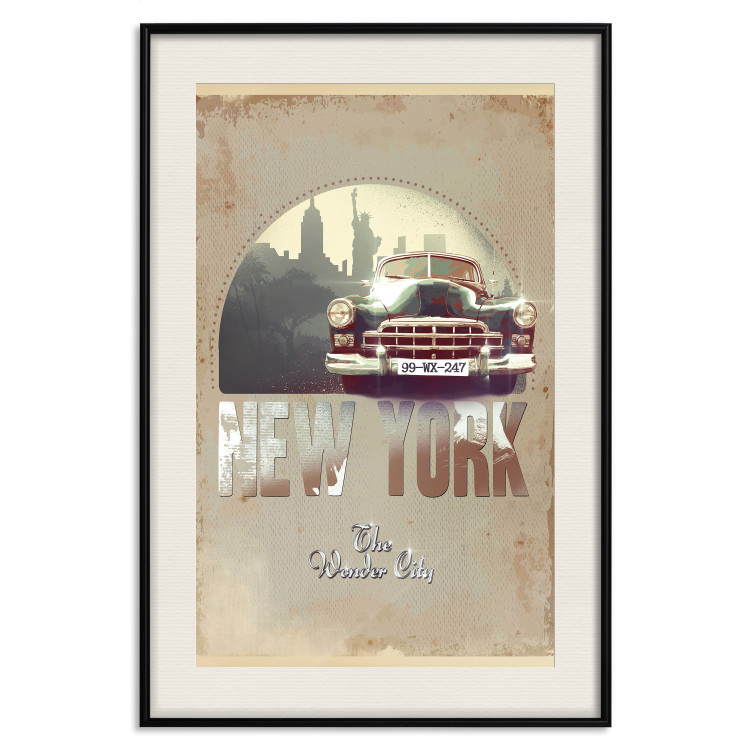 Poster New York - The Wonder City - New York sign and retro-style car 123638 additionalImage 18