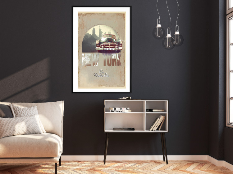 Poster New York - The Wonder City - New York sign and retro-style car 123638 additionalImage 6