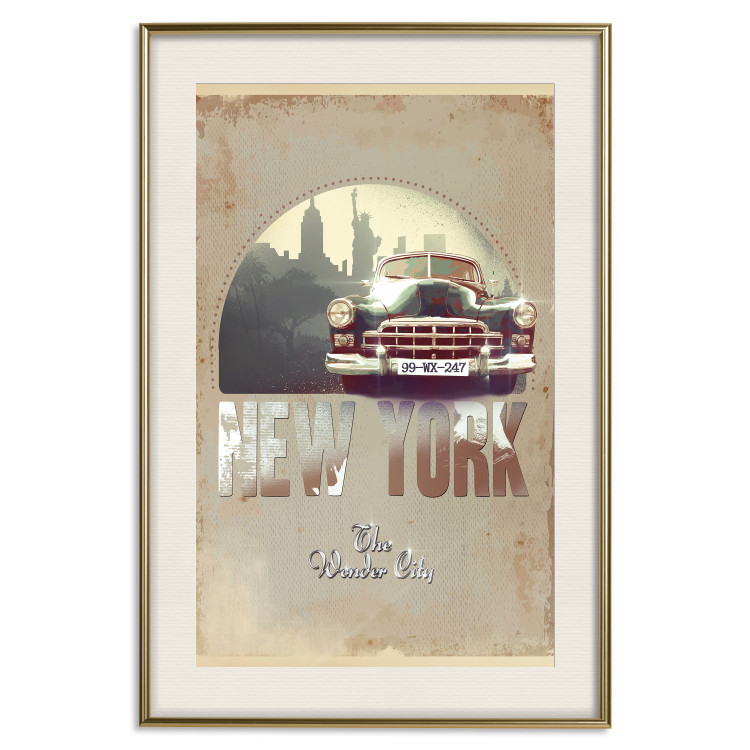 Poster New York - The Wonder City - New York sign and retro-style car 123638 additionalImage 19