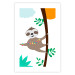 Wall Poster Cheerful Sloth - funny animal on tree with colorful necklace 123738 additionalThumb 25