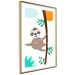 Wall Poster Cheerful Sloth - funny animal on tree with colorful necklace 123738 additionalThumb 8