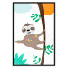 Wall Poster Cheerful Sloth - funny animal on tree with colorful necklace 123738 additionalThumb 24