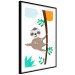 Wall Poster Cheerful Sloth - funny animal on tree with colorful necklace 123738 additionalThumb 13