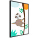 Wall Poster Cheerful Sloth - funny animal on tree with colorful necklace 123738 additionalThumb 12