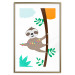 Wall Poster Cheerful Sloth - funny animal on tree with colorful necklace 123738 additionalThumb 16