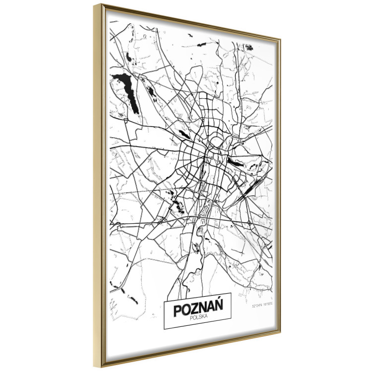 Poster City Map: Poznań - black and white map of Poznań with city name 123838 additionalImage 12