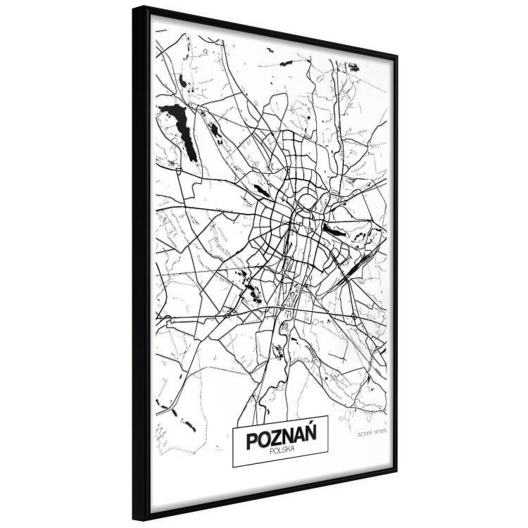 Poster City Map: Poznań - black and white map of Poznań with city name 123838 additionalImage 10