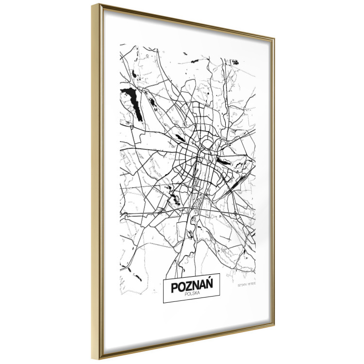 Poster City Map: Poznań - black and white map of Poznań with city name 123838 additionalImage 8
