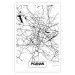 Poster City Map: Poznań - black and white map of Poznań with city name 123838