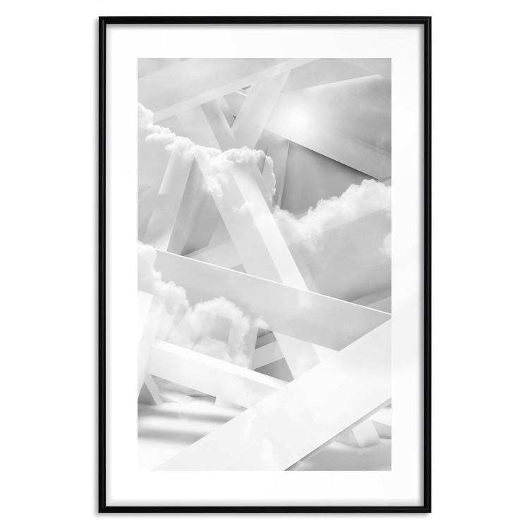 Poster Celestial Structure - white abstraction of clouds and geometric figures 123938 additionalImage 15