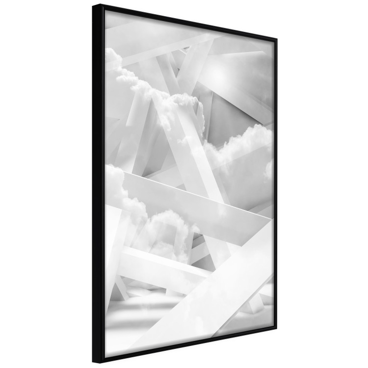 Poster Celestial Structure - white abstraction of clouds and geometric figures 123938 additionalImage 10