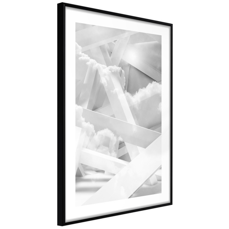 Poster Celestial Structure - white abstraction of clouds and geometric figures 123938 additionalImage 11