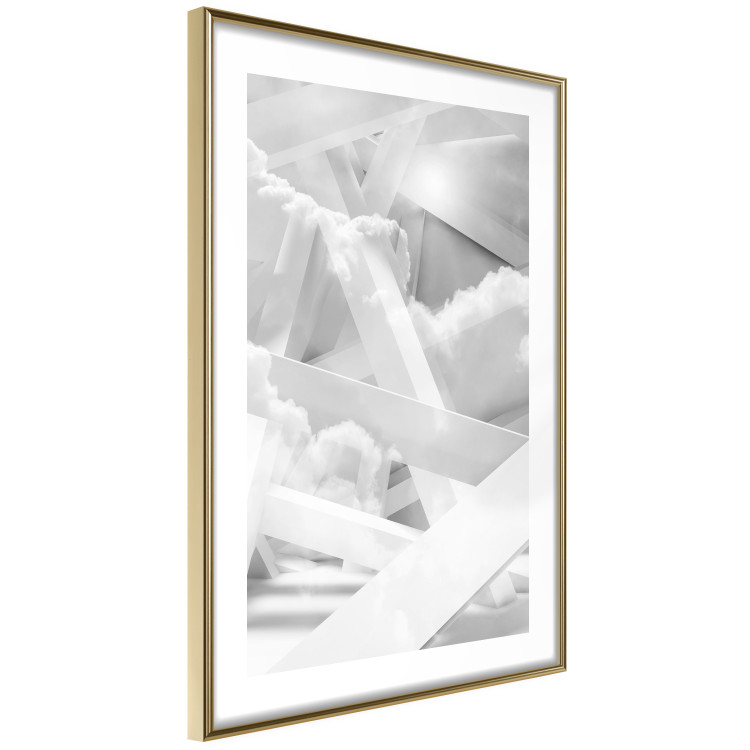Poster Celestial Structure - white abstraction of clouds and geometric figures 123938 additionalImage 8