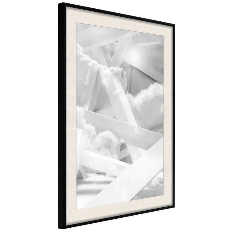 Poster Celestial Structure - white abstraction of clouds and geometric figures 123938 additionalImage 3