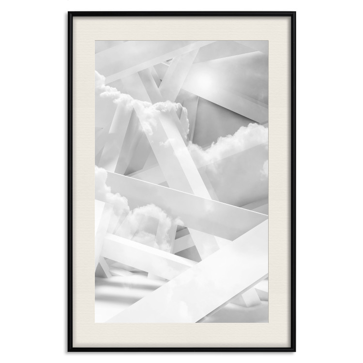 Poster Celestial Structure - white abstraction of clouds and geometric figures 123938 additionalImage 18