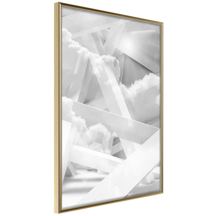 Poster Celestial Structure - white abstraction of clouds and geometric figures 123938 additionalImage 14