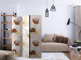 Room Divider Spots (3-piece) - abstraction in browns and beiges with a touch of gold 124338 additionalThumb 4
