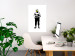 Wall Poster Smiling Policeman - black and white character with gun and yellow smiley face 124438 additionalThumb 2